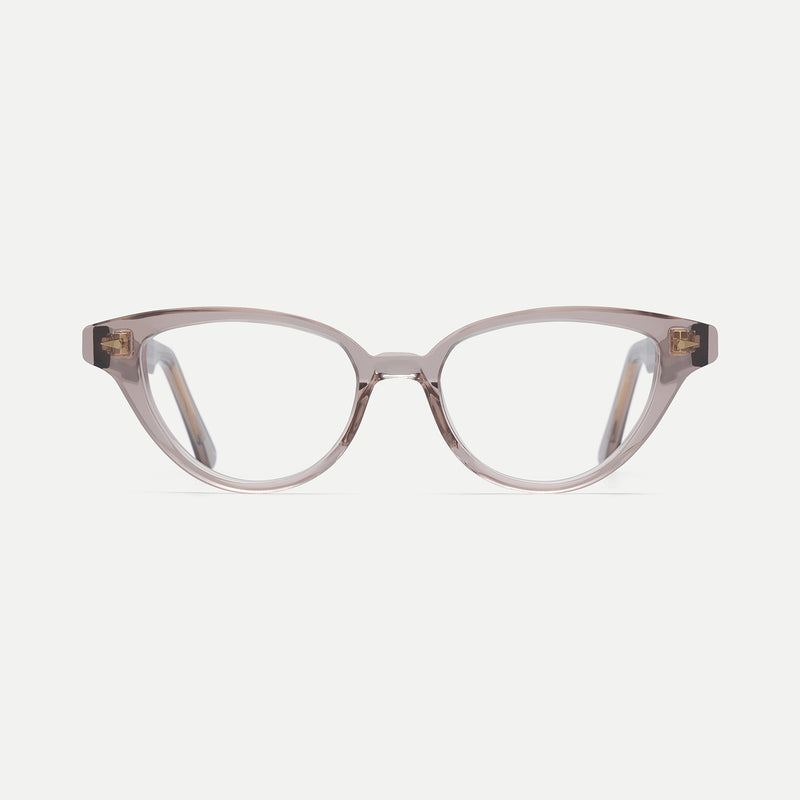 AHLEM Lilas optical frame in coffeelight acetate, front view. 